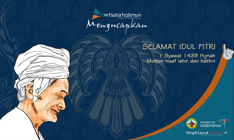 Ucapan Idul Fitri dengan kartu lebaran bermotif batik baduy